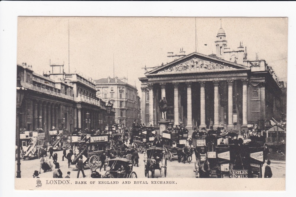 Bank Of England And Royal Exchange London England Tuck's Divided Back Postcard