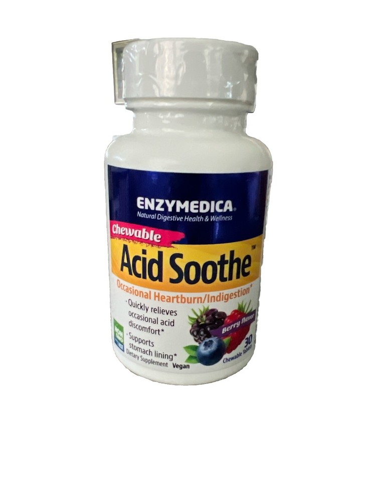 Enzymedica Acid Soothe Occasional Heartburn Berry 30 Chewable Tablets-image