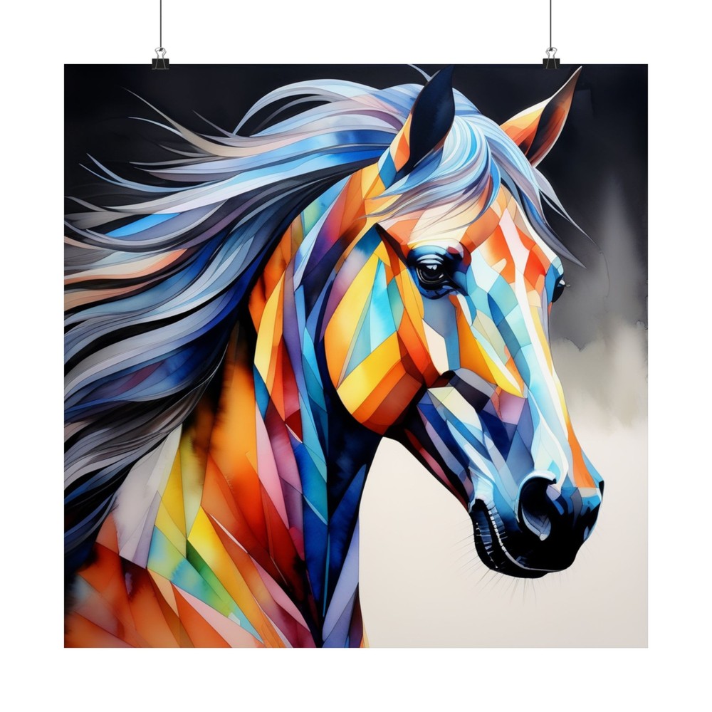 Abstract Horse 10 Matte Vertical Wall Art Posters  -image