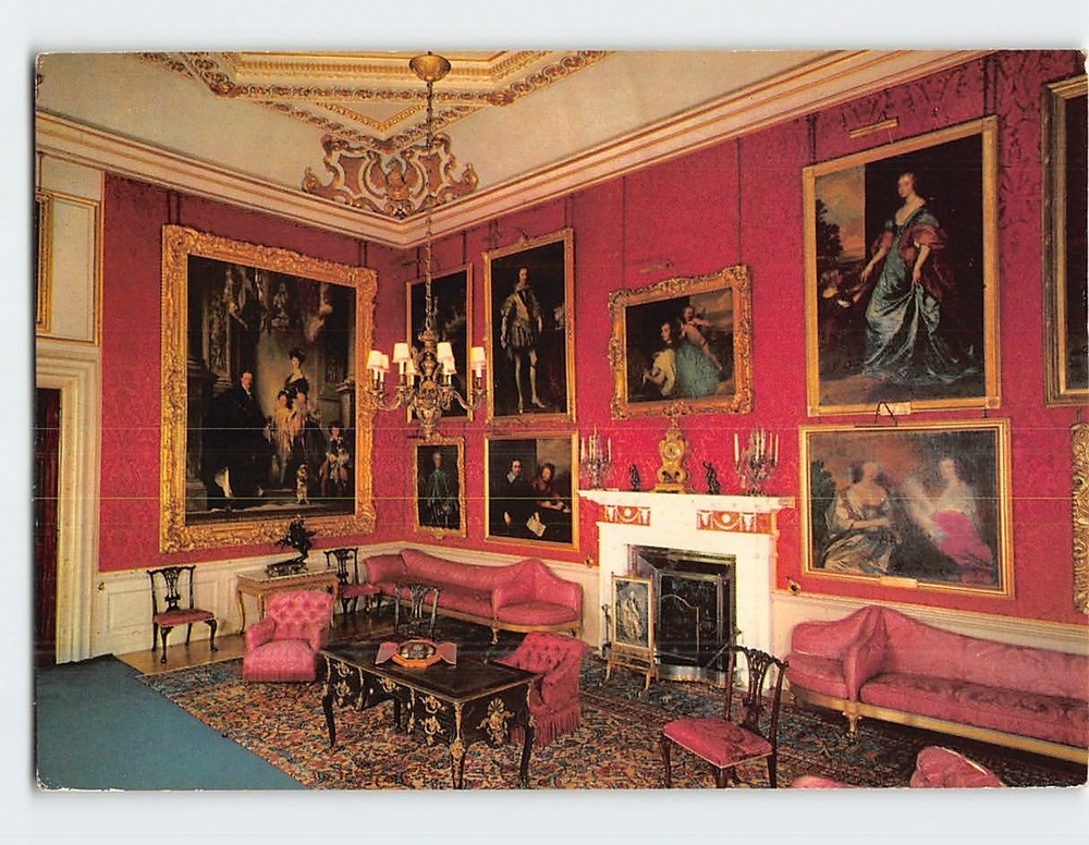 Postcard Red Drawing Room in Blenheim Palace Oxfordshire England