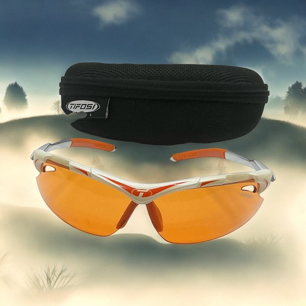 Tifosi Optics Tyrant T-V675-11 Sunglasses Orange White Frames Orange Lenses Case