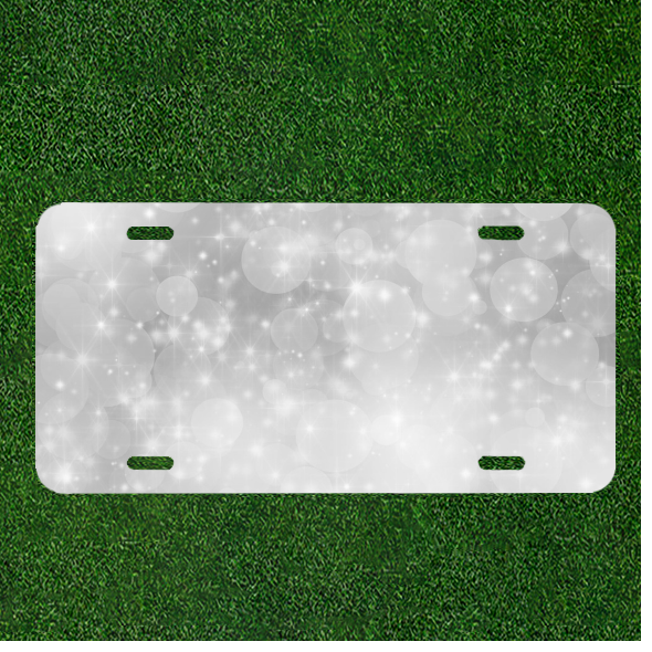 Custom Personalized License Plate Auto Tag With Sparkley White Design Add Names