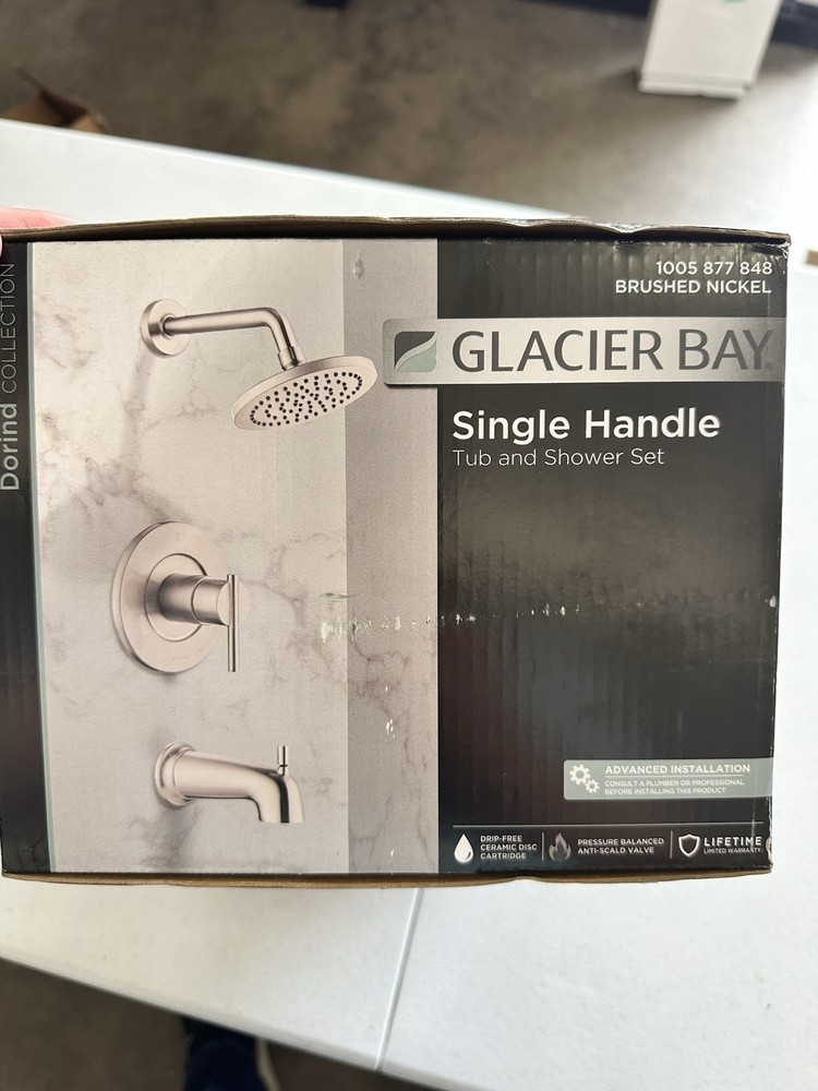 Glacier Bay Dorind Single-Handle 1-Spray Tub and Shower Faucet Brushed Nickel