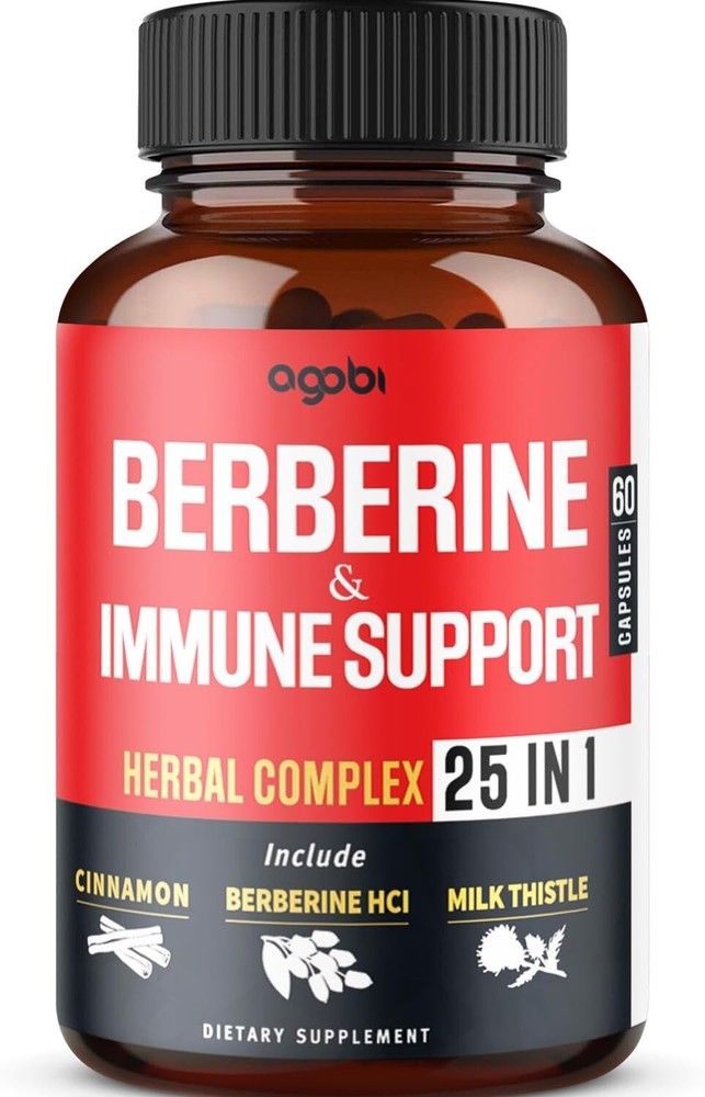 High-Potency 25600mg Berberine Supplement with Ceylon Cinnamon, Milk Thistle & Turmeric for Metabolic Support