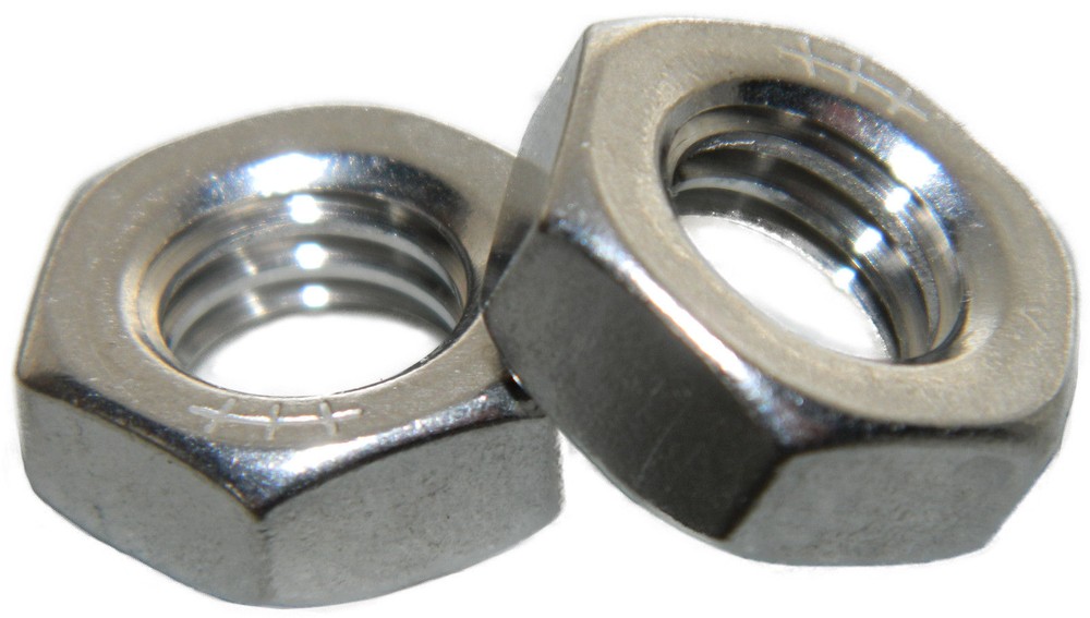 Stainless Steel thin jam half height Hex Nuts 1/4-20 Qty 100