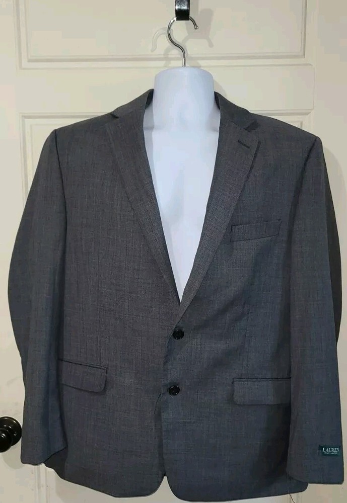 Lauren Ralph Lauren Jacket Men 44R Gray Suit Sport Coat Wool Blend