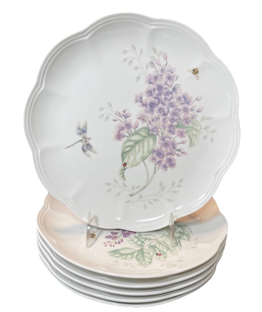 FREE SHIPPING Lenox Butterfly Meadow Luncheon Plates Set Of 6 Different Patterns