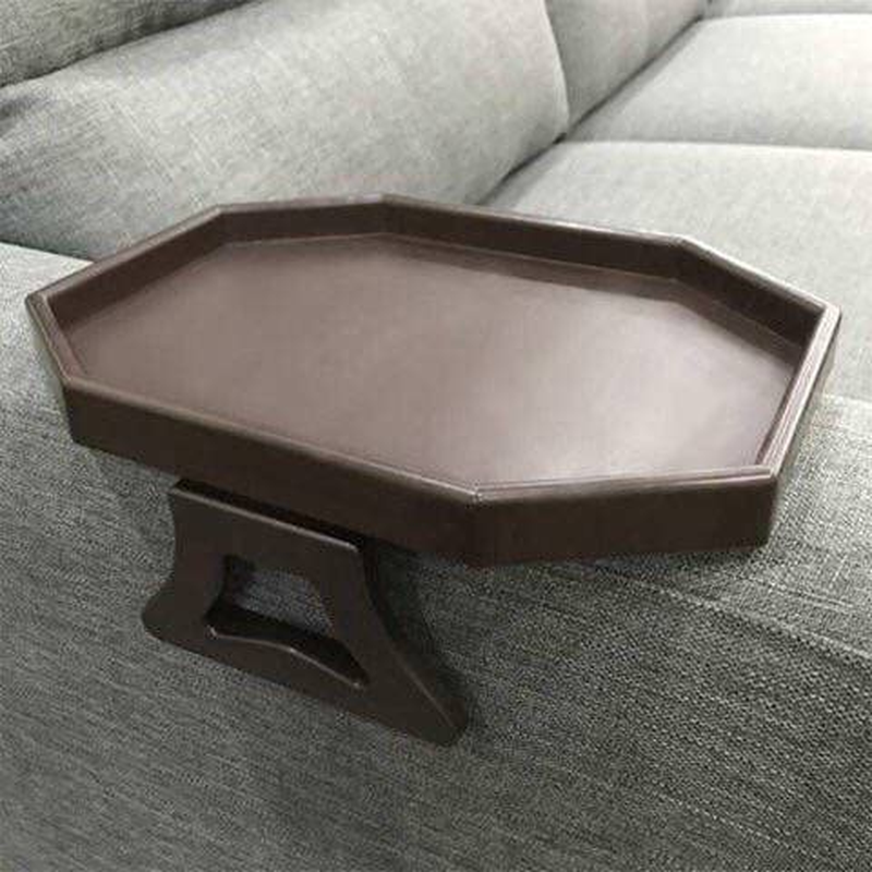 Sofa Arm Clip Table - Compact Tray for Drinks, Snacks & Remote Control - 9 Inch