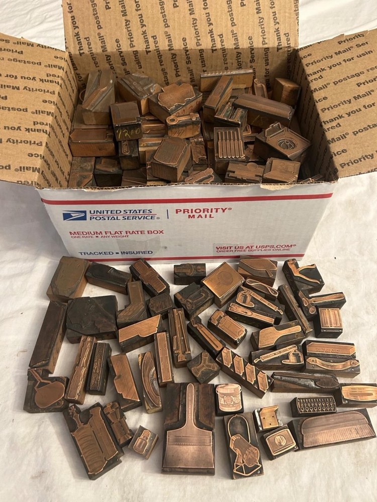 Letterpress Lot Vintage Copper Cuts Hardware Store 200 +