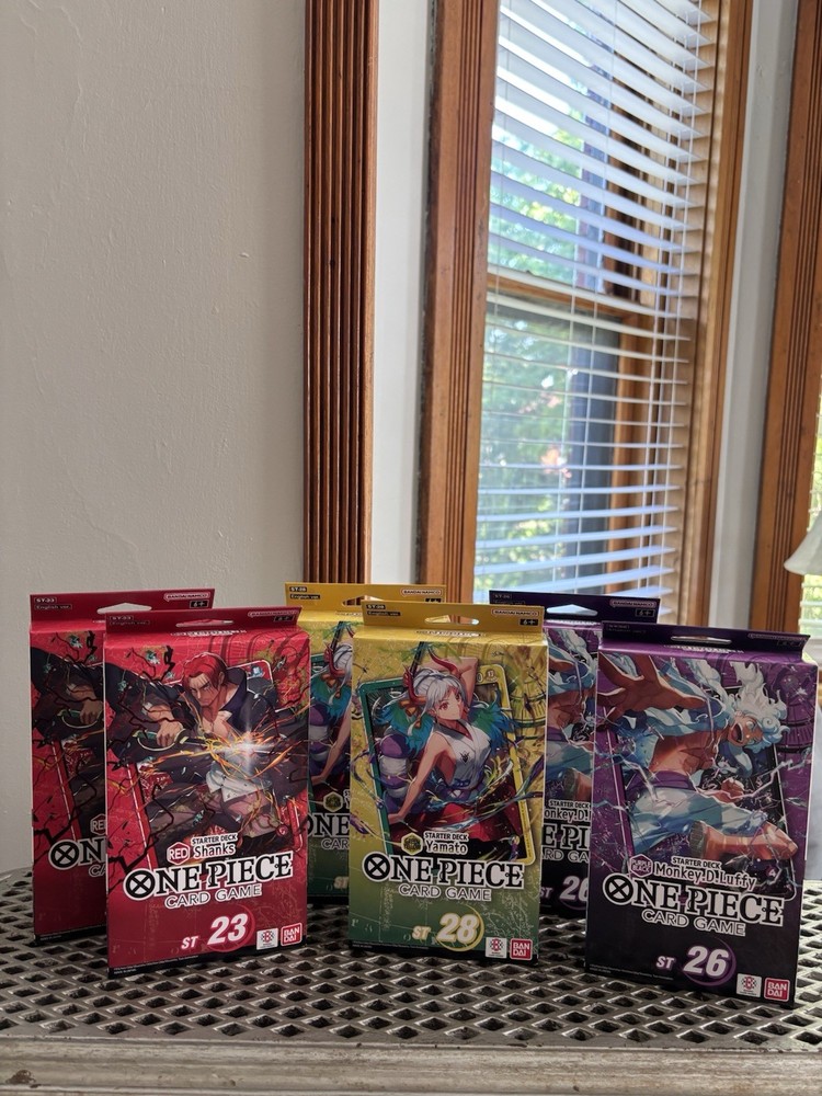 LOT OF 6 ONE PIECE TCG: STARTER DECK BUNDLE 2x  ST-23-26-28 SHANKS YAMATO MONKEY