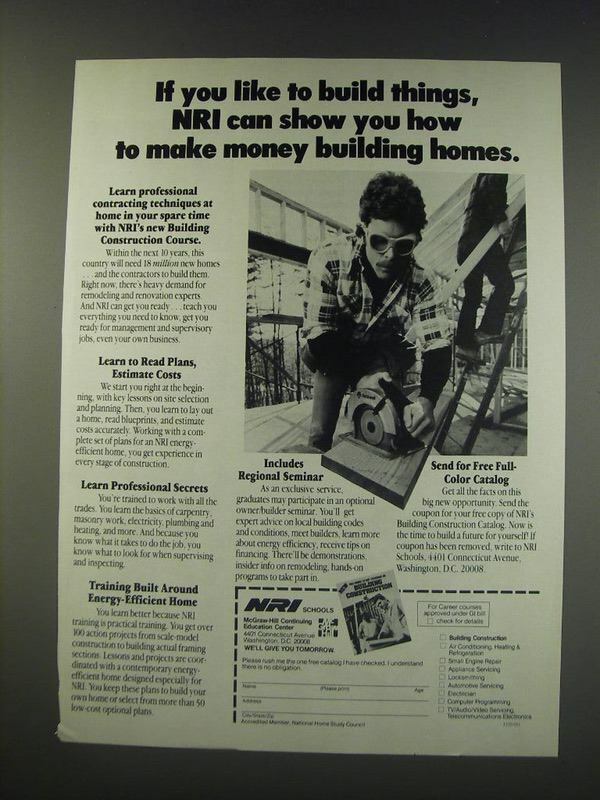 1991 NRI Schools Ad - If you like to build things