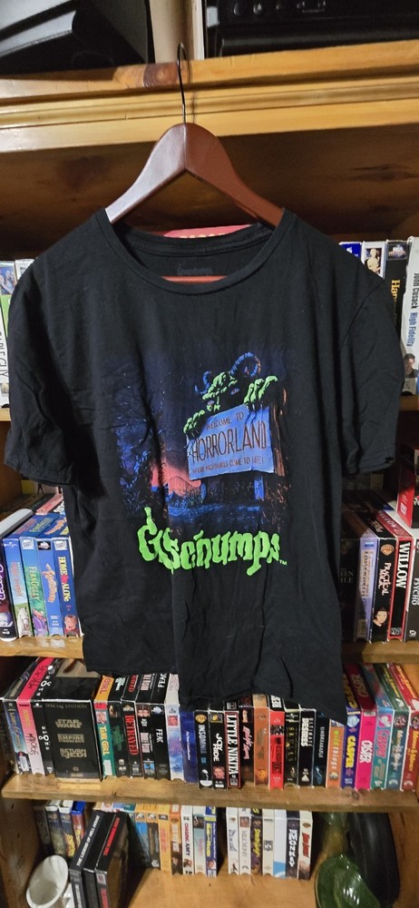 Goosebumps HorrorLand Men's Black Graphic Print Crew Neck T-Shirt Size L