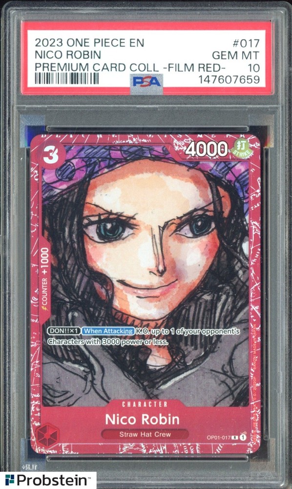 #3 2023 One Piece EN Premium Card Coll Film Red #017 Nico Robin PSA 10 GEM MINTPROBSTEIN is actively accepting consignments !!
