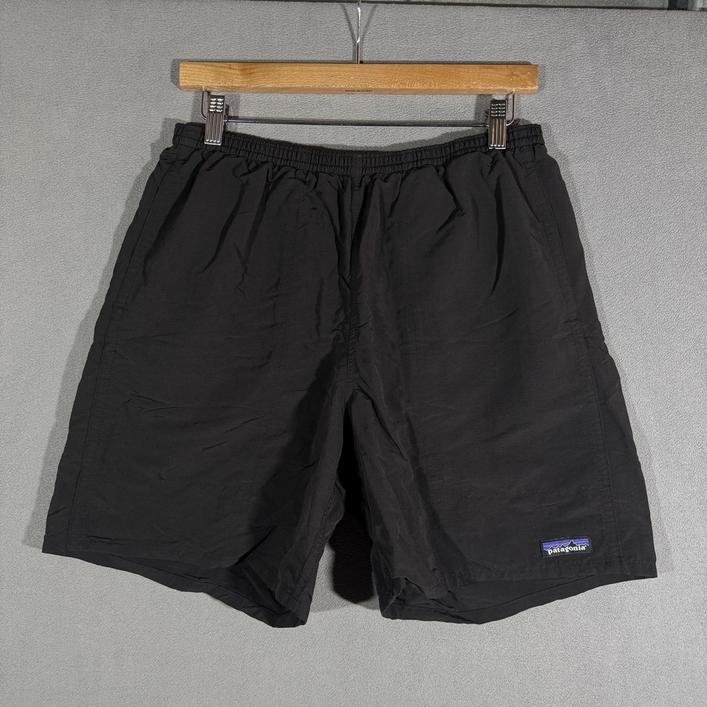 Patagonia Baggies Shorts Mens Medium Black Athletic 6 in Gym Stretch Waist