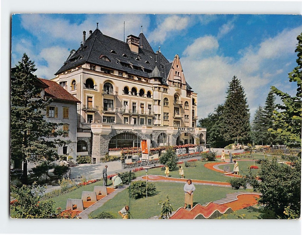 Postcard Garden Golf Park Hotel Vitznau Lake of Lucerne Switzerland