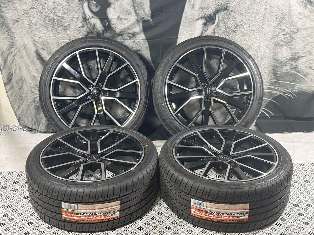 20x9 AUDI GLOSS BLACK MACHINE WHEELS RIMS 2753520 TIRES A6 A7 A8 Q3 2015 & NEWER