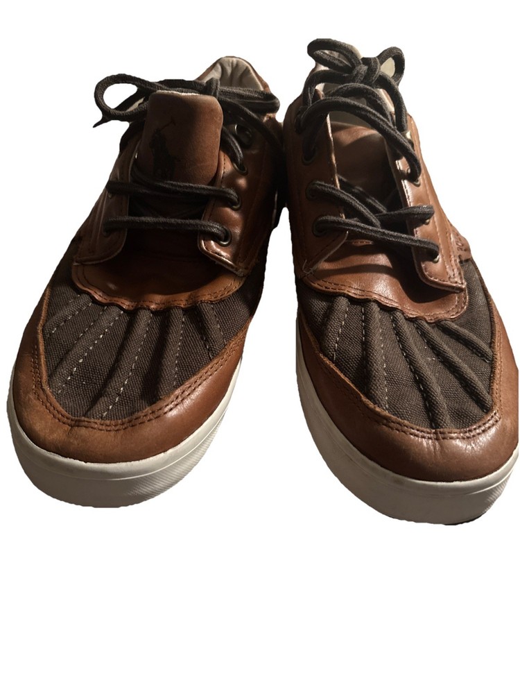 Polo Ralph Lauren “Ramiro” Shoes – Men’s Size 9D– Leather & Canvas  Excellent