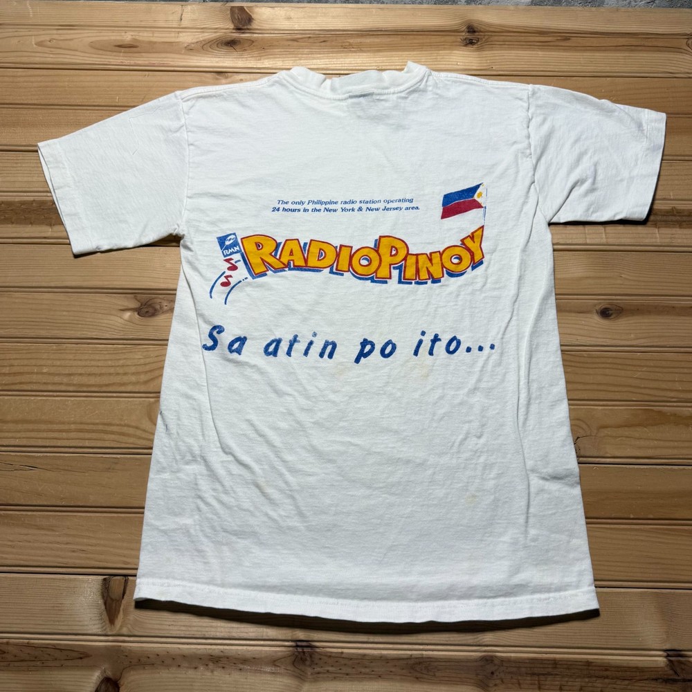 Vintage 90s RMN Radio Pinoy New York & New Jersey Graphic Promo T-Shirt - Medium