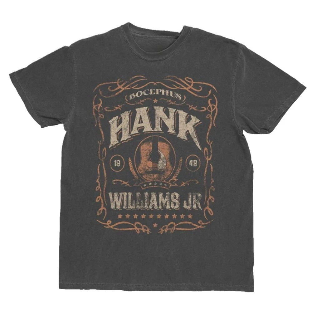 Vintage Hank Williams Jr. Whiskey Label Graphic T-shirt Unisex Full Size Tee