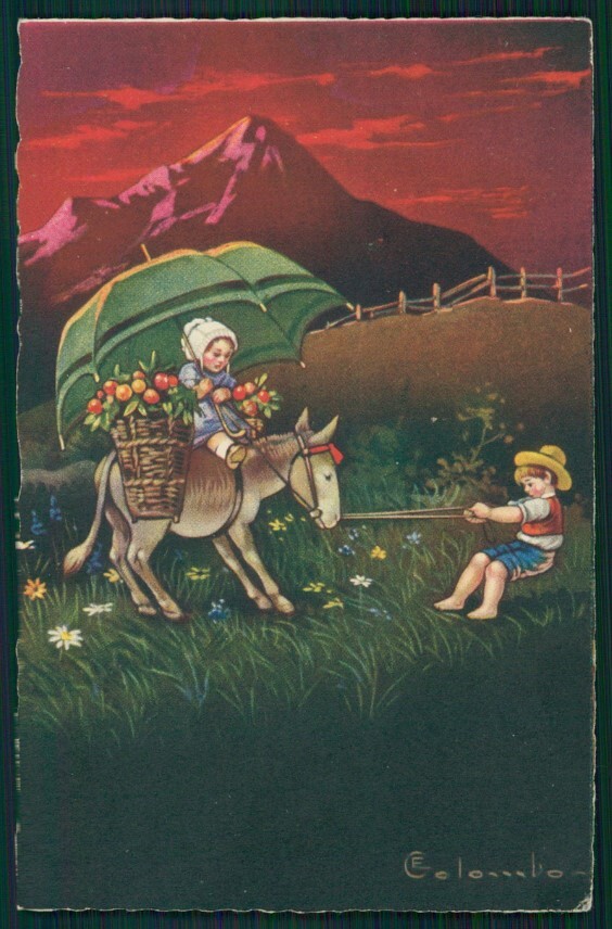 Artist Signed Colombo Children serie 1743 postcard TC4318
