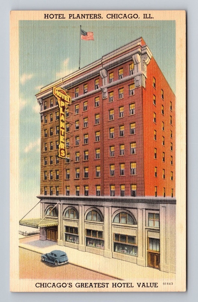 Chicago IL-Illinois Hotel Planters Vintage Postcard Standard Souvenir Postal PC