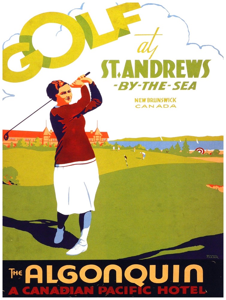 Decor Travel Poster.Fine Graphic Art Design. Canadian Hotel.Wall Art Design.769