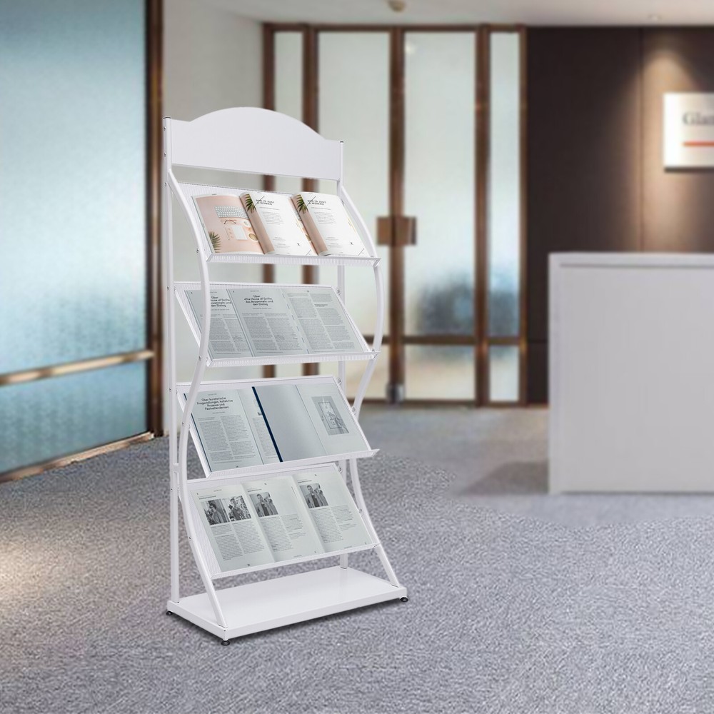 Magazine Catalog Newspaper Display Stand Brochure Floor Rack Holder
