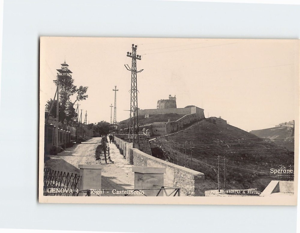 Postcard Castellaccio Righi Genoa Italy