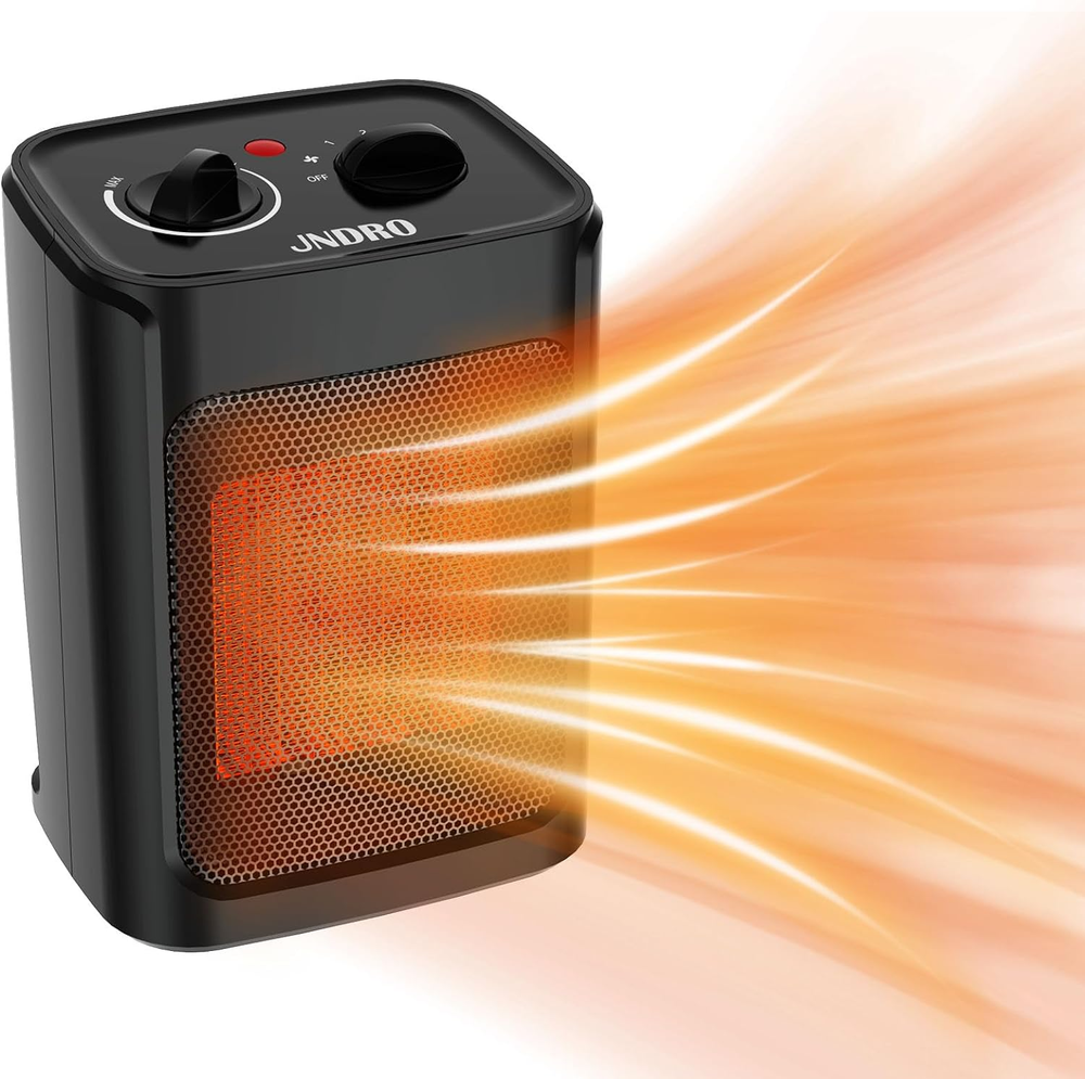 Portable Electric Space Heater - 1500W/750W Quiet Ceramic Mini Heater Fan with T