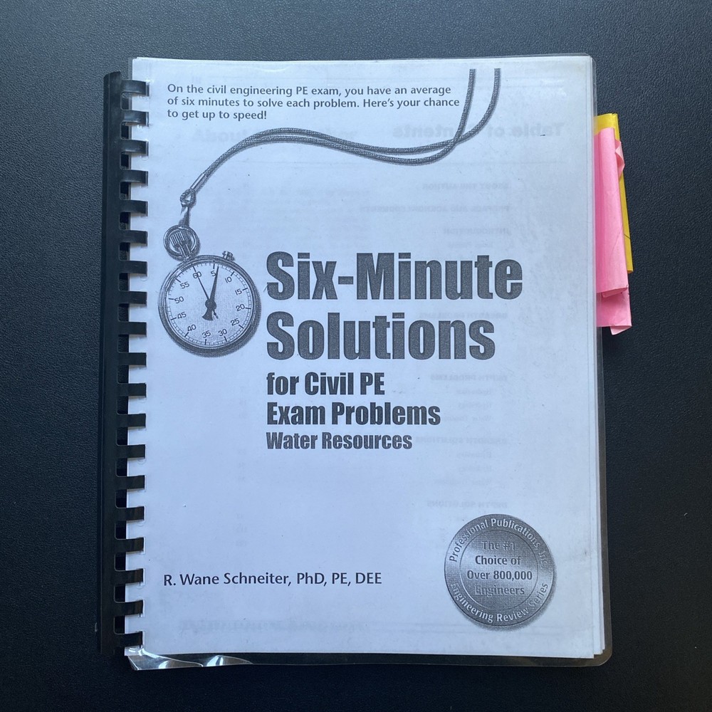 Six-Minute Solutions for Civil PE Exam Problems - Water Resources