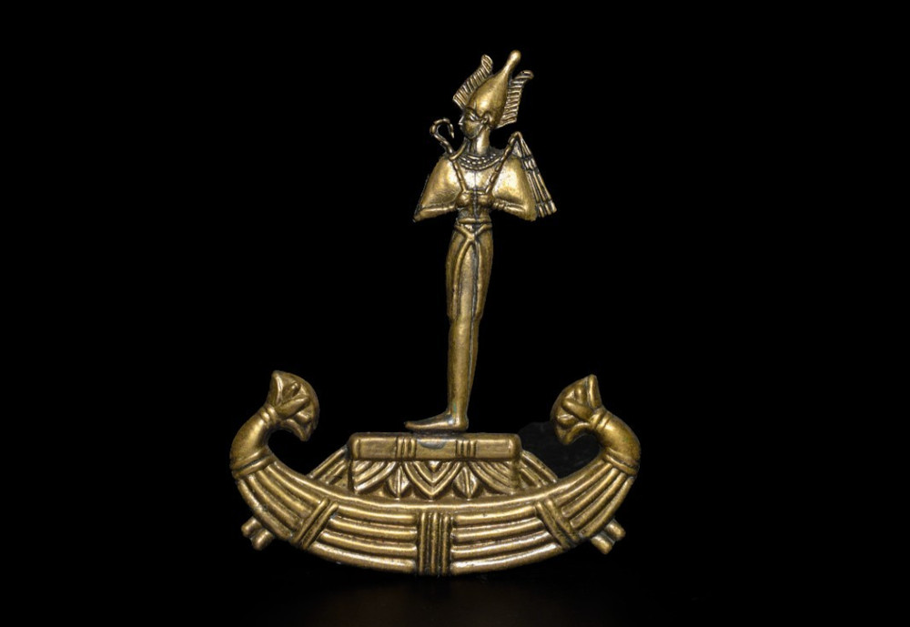 Ancient Egyptian Antiques Rare Ra Solar Barque Statue Bronze God Ra Sacred Boat