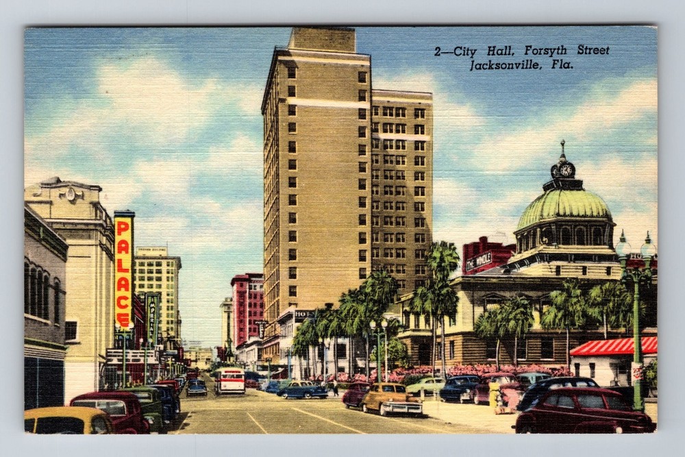 Jacksonville FL-Florida City Hall Forsyth Street Vintage Postcard