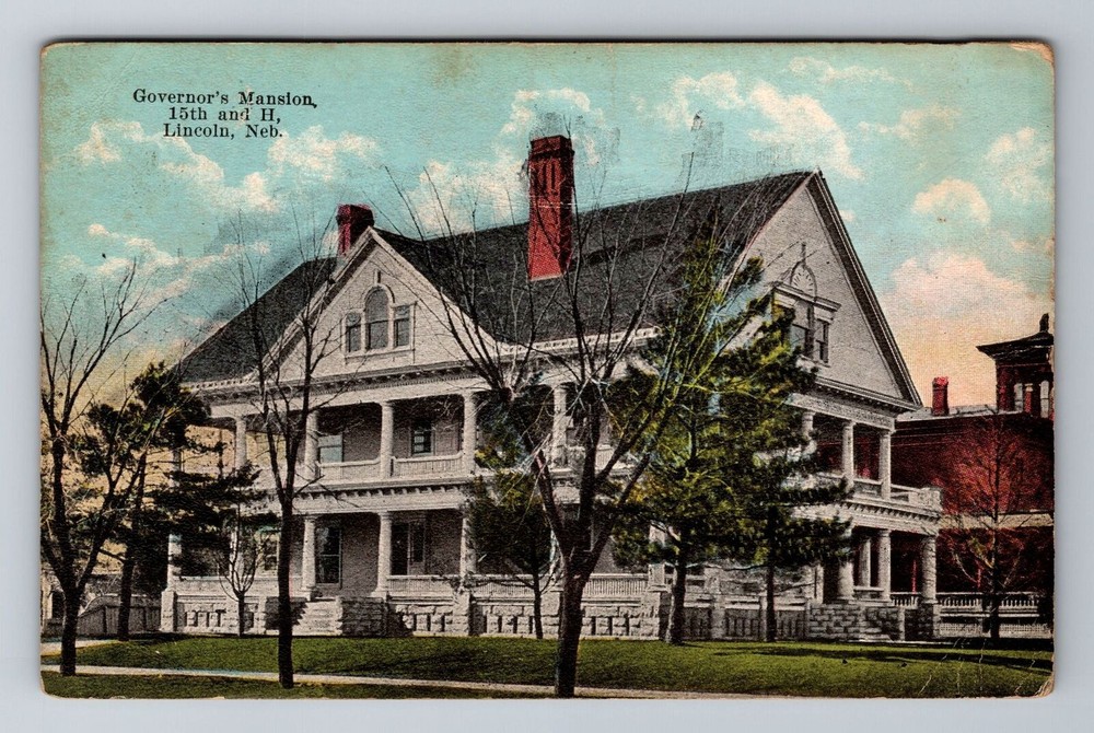 Lincoln NE-Nebraska, Governor's Mansion, Antique, Vintage c1926 Postcard
