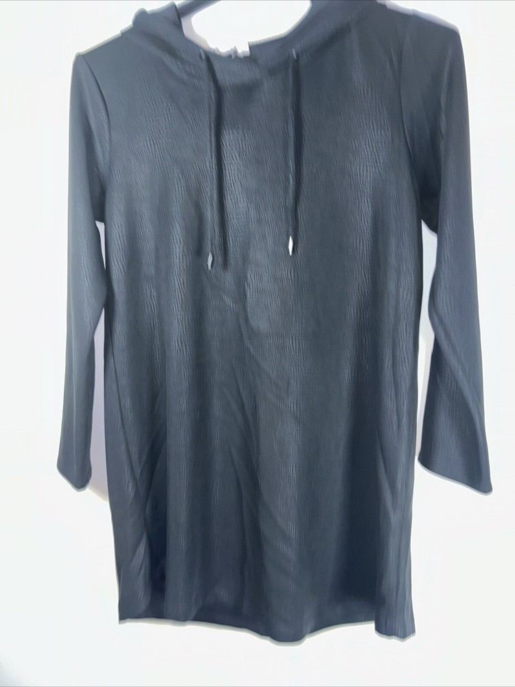 Cable Gauge Sweater Dress Womens  Large Black Pullover