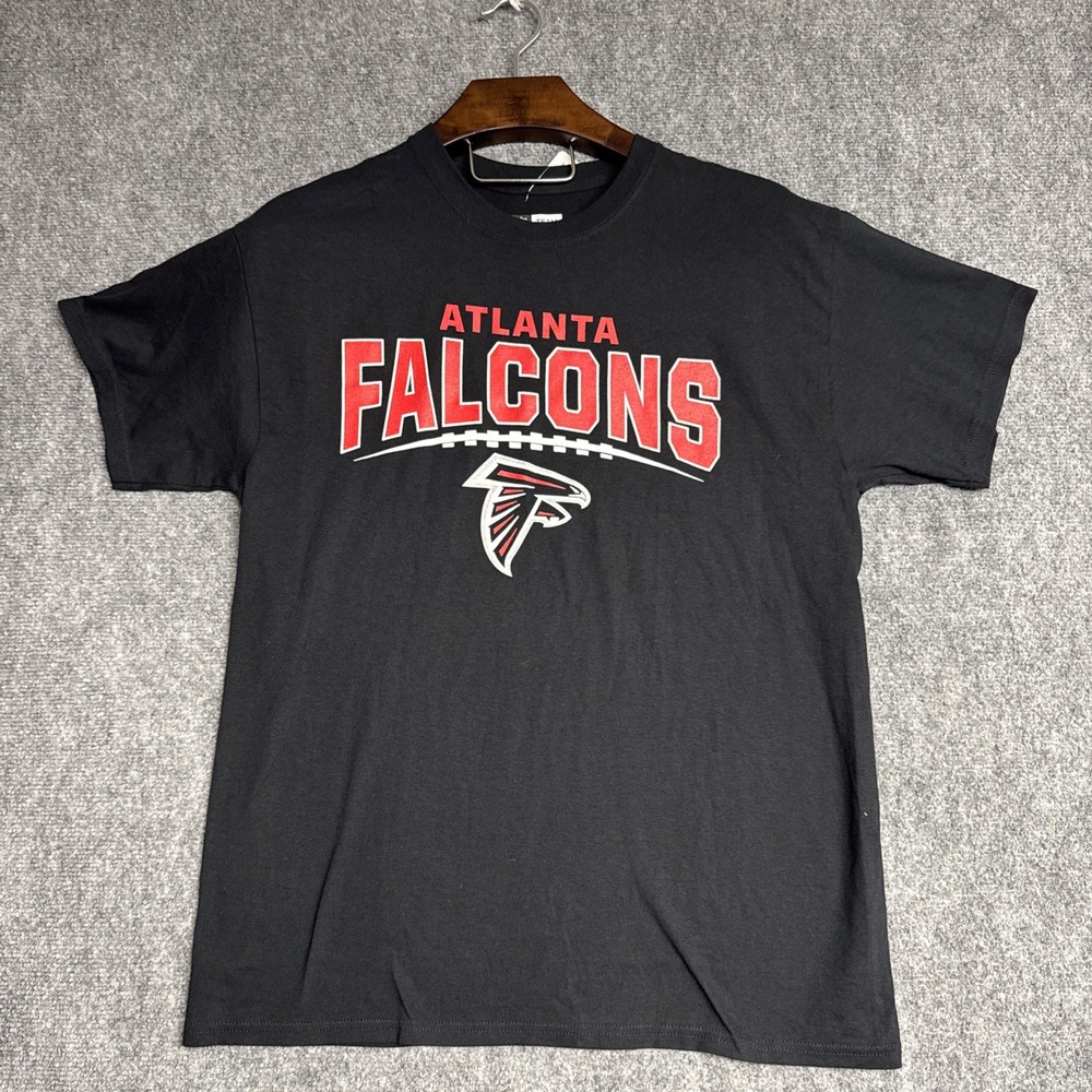 Atlanta Falcons NFL Team Apparel Men’s T-Shirt Size Large Black Red Football