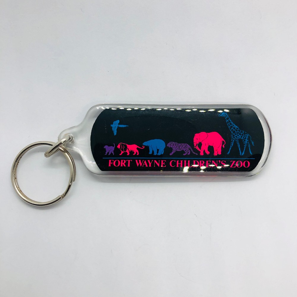 Fort Wayne Childrens Zoo Safari Animals Acrylic Keychain Key Ring Souvenir  