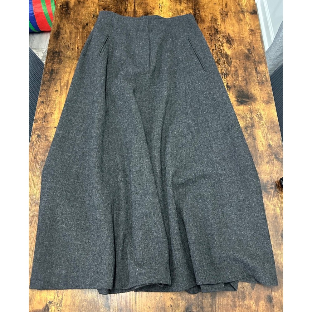 DKNY Donna Karan New York Gray 100% Wool Maxi Skirt Size 4 Lined A-Line Pocket