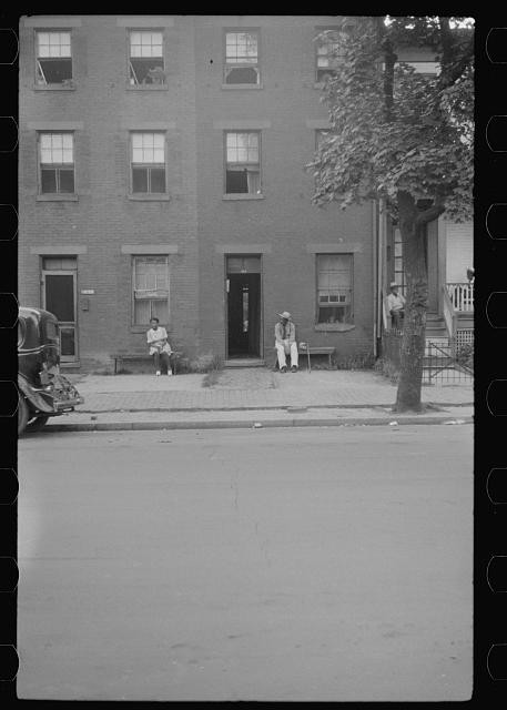 Photo:Washington DC 1941 Negro Home Alley Dwelling Brick Row House Men