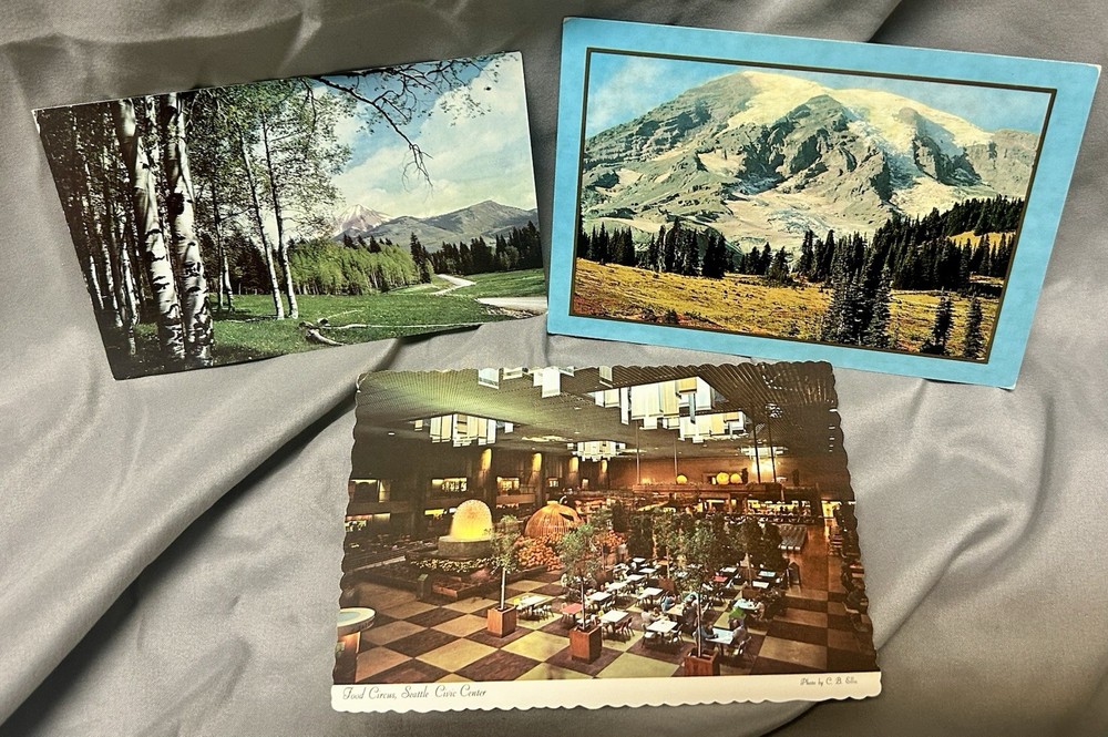 Lot of 3 Vintage Postcards Washington State/ Colorado Unused Mount Rainer￼￼