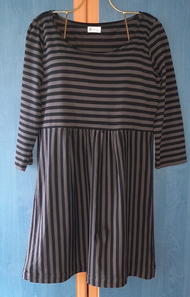 * GUDRUN SJODEN * WOMEN ' S STRIPED ORG. COTTON  WITH DEFFECT TUNIC SIZE M