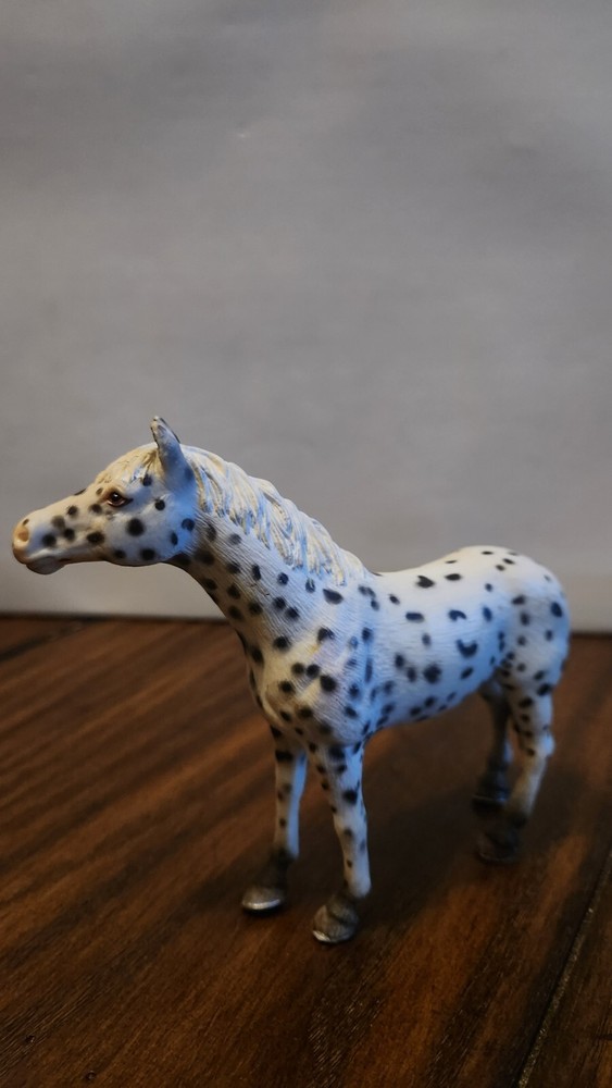 2006 Schleich Knabstrupper Appaloosa Mare Horse Figure White with Black Spots 13617  
