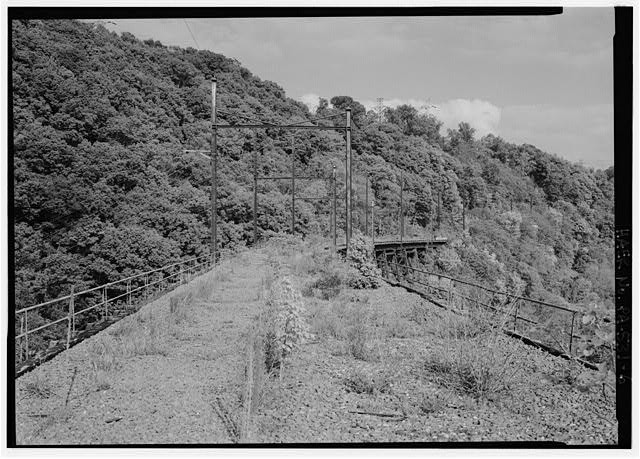 6. Longitudinal view of upper level, looking southeast from mid-span photograph
