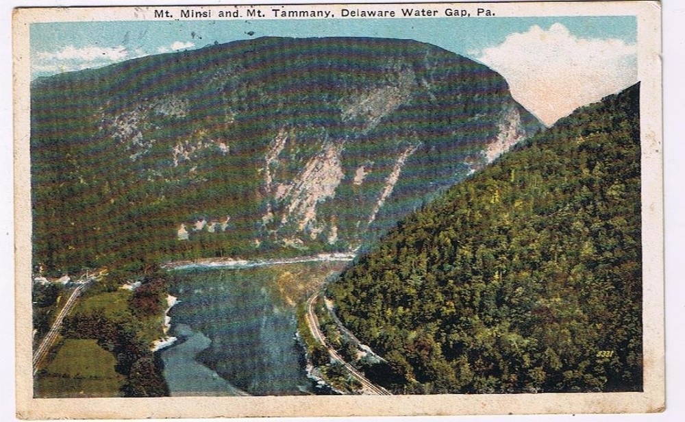 Pennsylvania Postcard Delaware Water Gap Mt Minsi & Tammany 1913