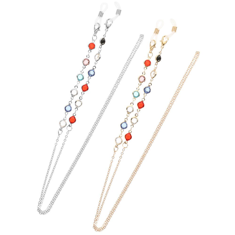2 Pcs Stylish Women's Glasses Necklace Chain with Attractive Case Holder