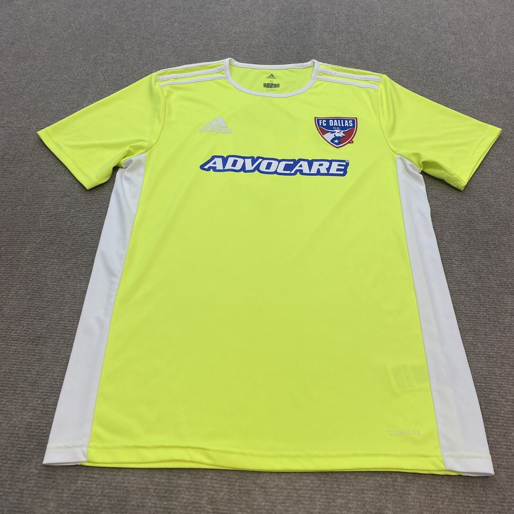 adidas FC Dallas Advocare Jersey Adult Small Neon MLS Soccer Frisco Texas