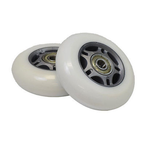 White Wheel Silver Hub 76 mm Wheels for the Razor RipRider (Set of 2)