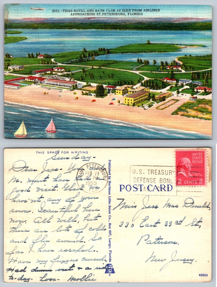 Tides Hotel Bath Club Approaching St Petersburg Florida Postcard