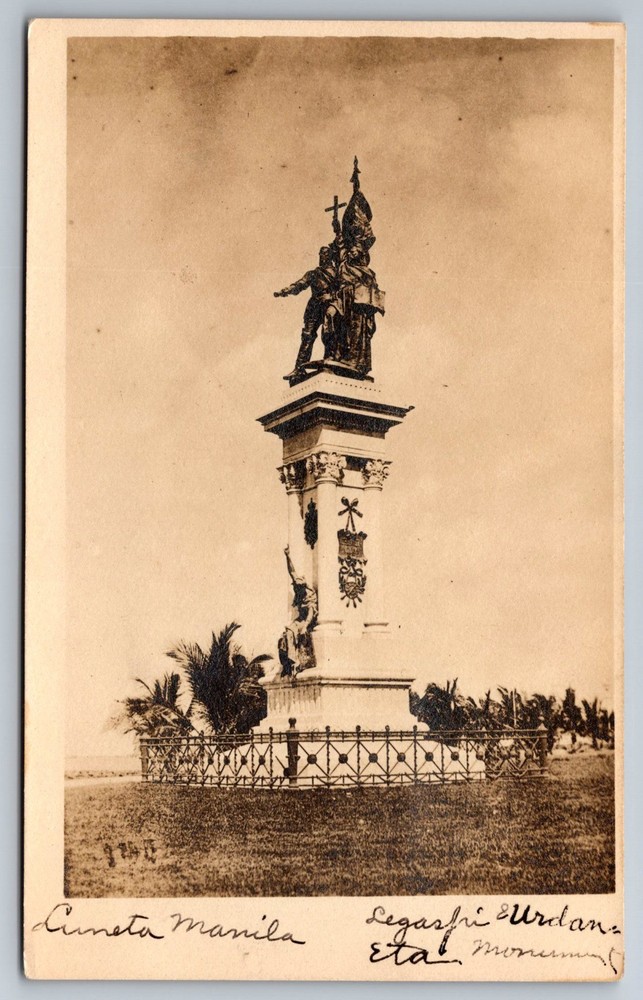 Postcard RPPC Manila PI Philippine Islands Legaspi Monument
