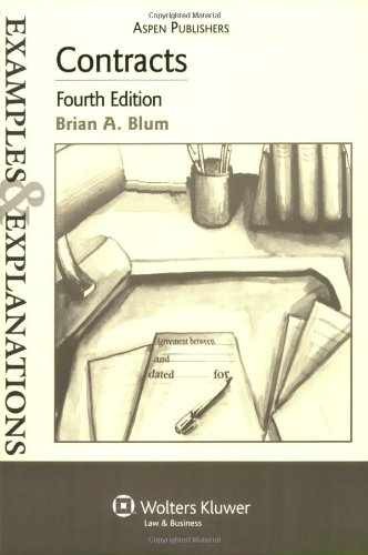 Contracts: Examples & Explanations - Paperback, by Blum Brian A. - Very Good x