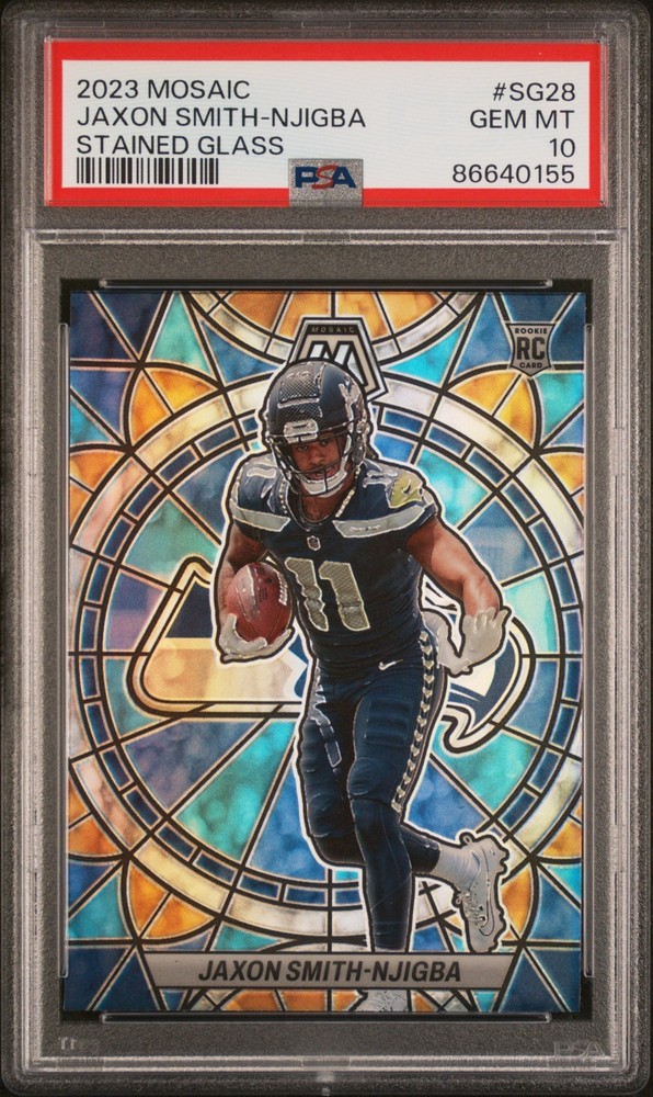 2023 Panini Mosaic Jaxon Smith-Njigba RC Rookie #SG28 Stained Glass PSA 10 🔥